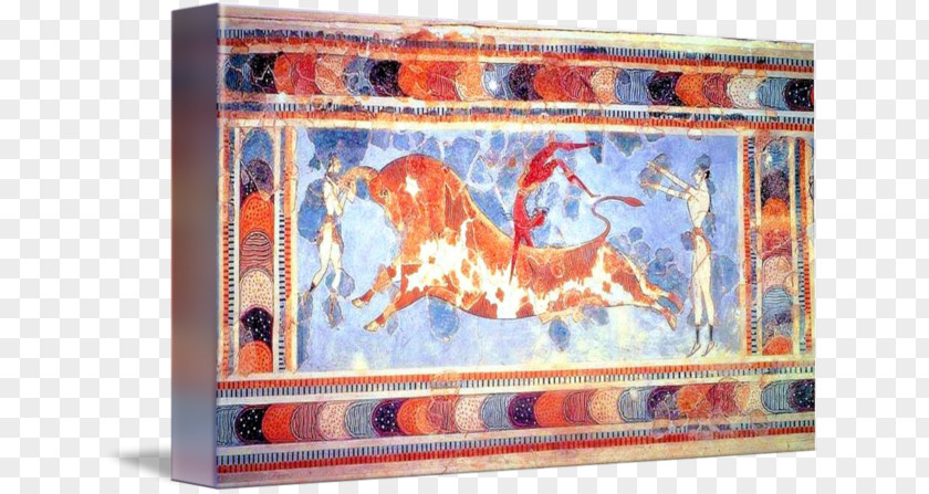 Minoan Civilization Knossos Bull-Leaping Fresco Sacred Bull Minotaur Bull-leaper PNG