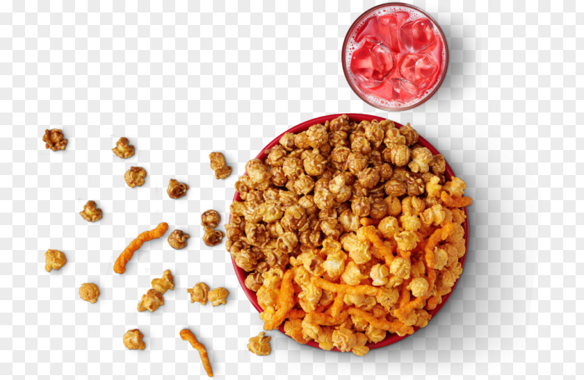 Popcorn Vegetarian Cuisine Caramel Corn Pretzel AMC Theatres PNG