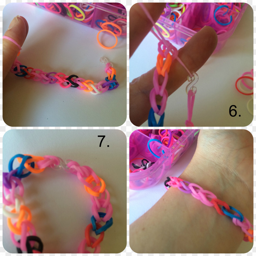 Rainbow Loom Bracelet Rubber Bands How-to PNG