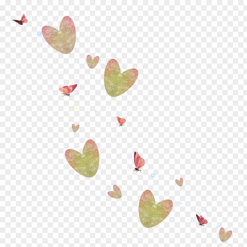 Colorful Butterfly Heart PNG