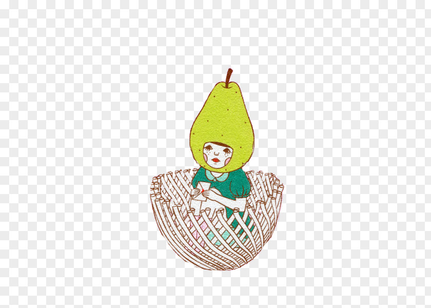 Hand-painted Woman Pear Gratis PNG