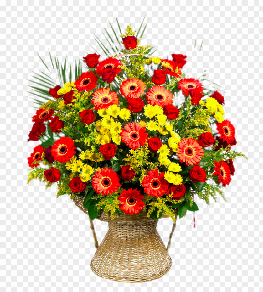 Gerbera Basket Flower Bouquet Floristry Transvaal Daisy Delivery PNG