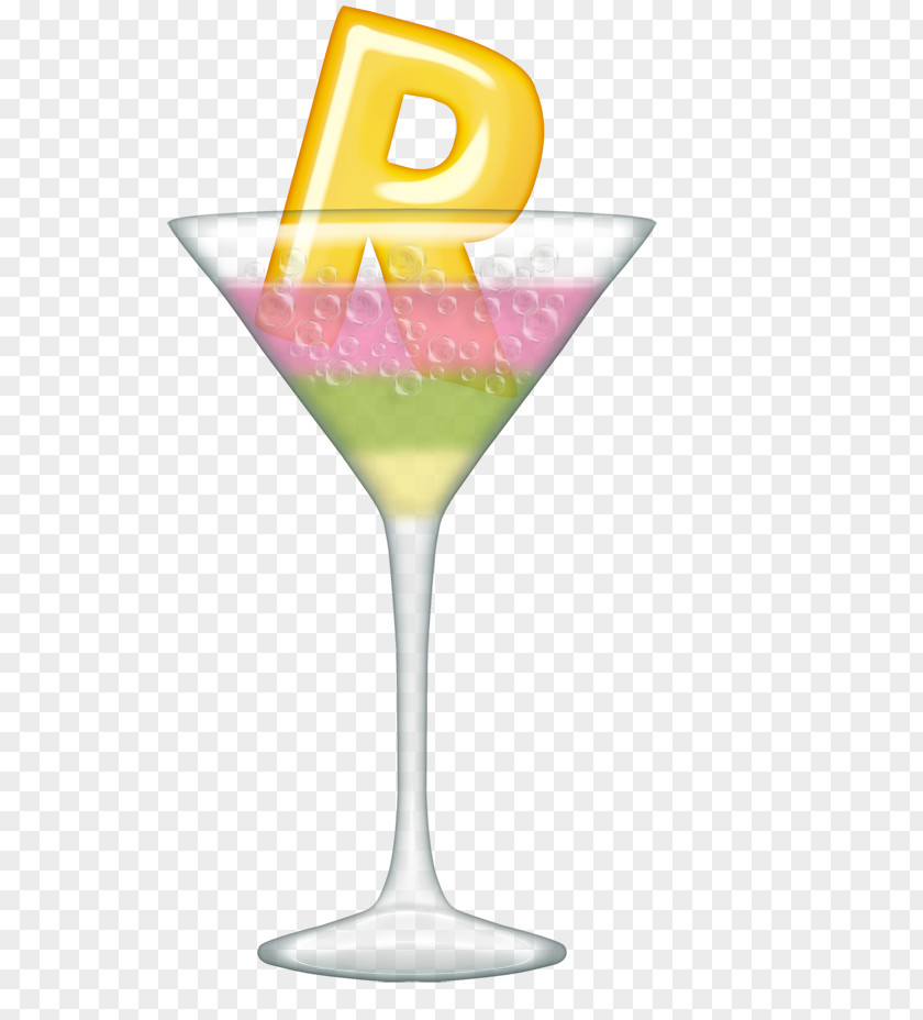 R Cocktail Garnish Letter Alphabet Martini PNG
