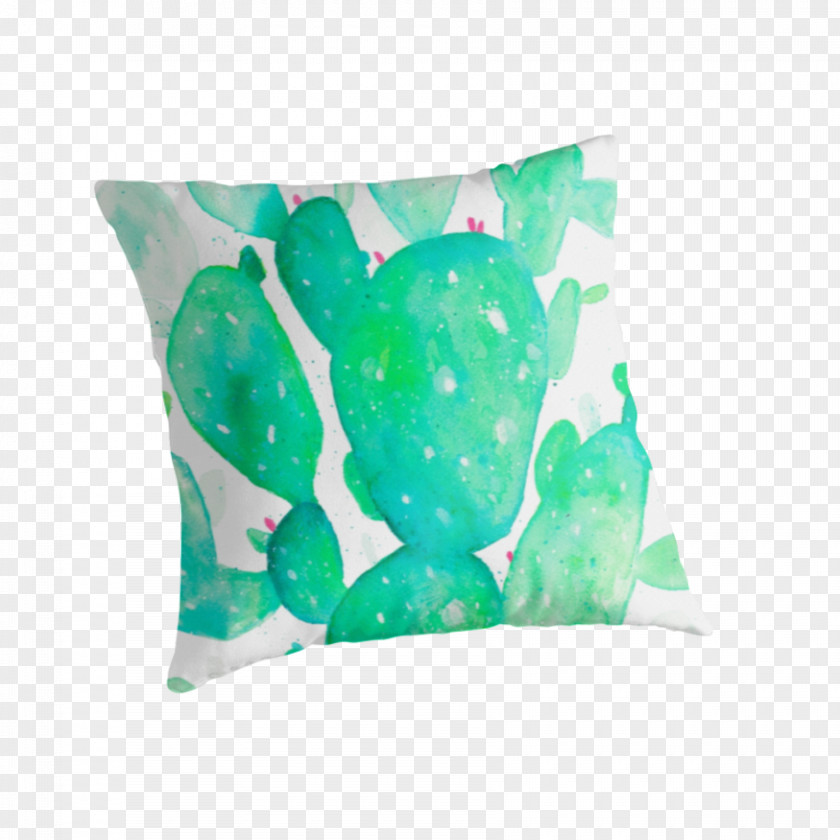 Watercolour Cactus Throw Pillows Cushion PNG