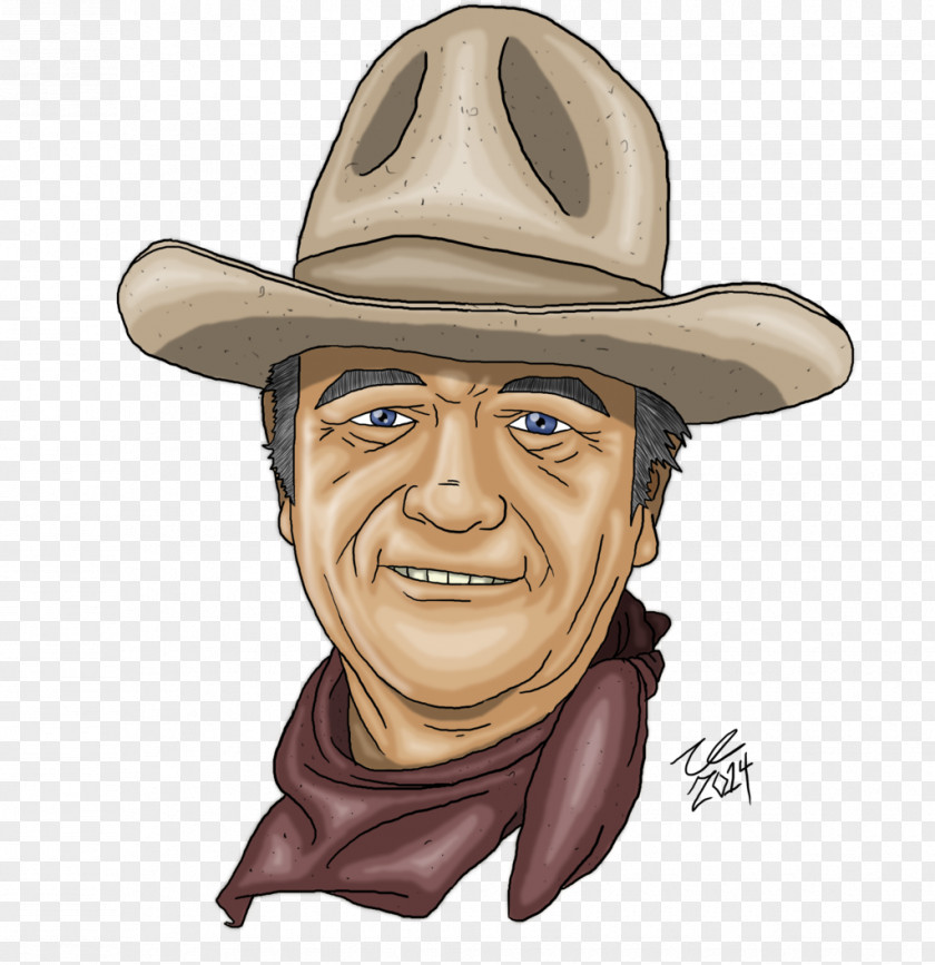 John Wayne Cowboy Hat Fedora Cartoon PNG