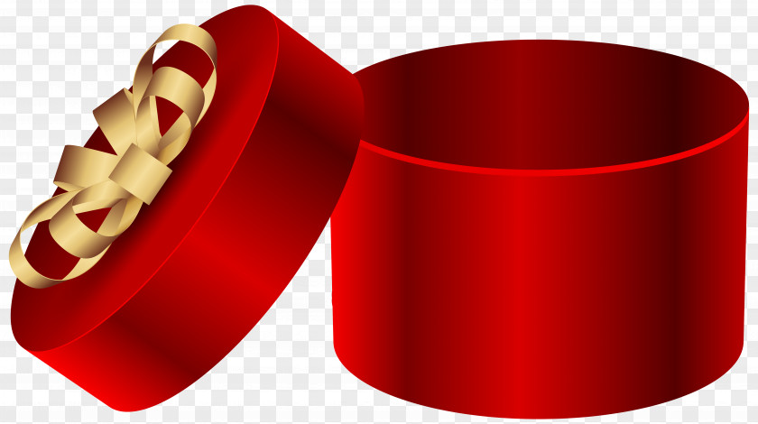 Red Open Round Gift Box Clipart Image Clip Art PNG