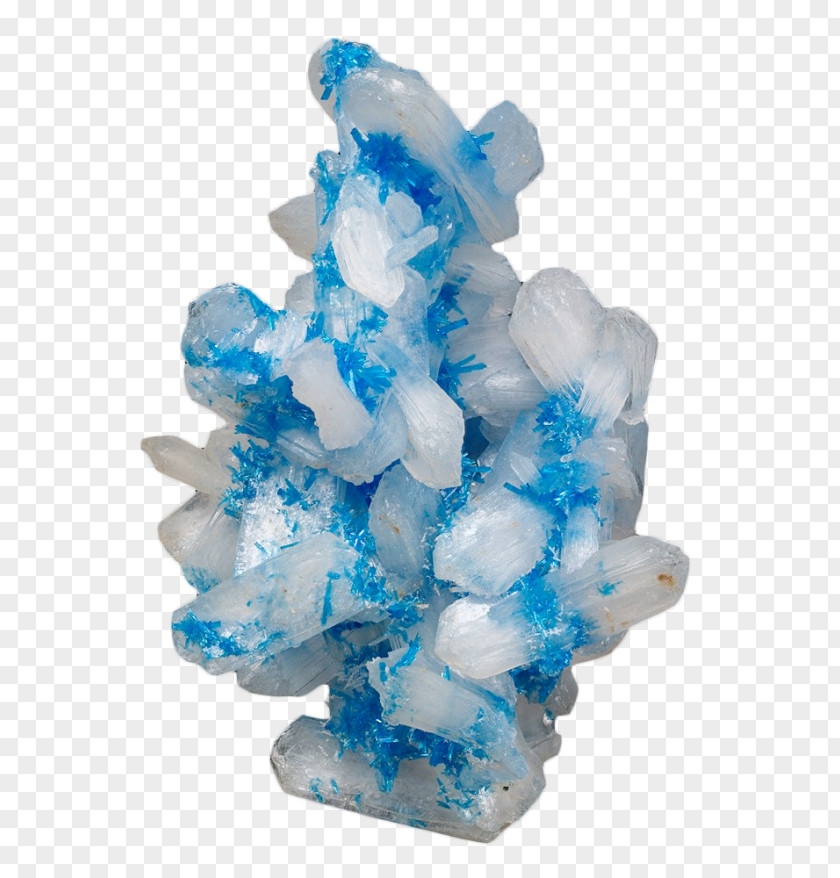 Stone Crystal Blue Cavansite Mineral Stilbite PNG