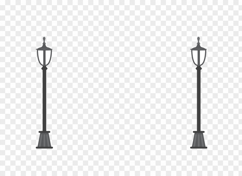Vector Black Street Lights Two Pattern PNG