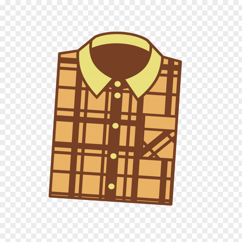 Vector Yellow Plaid Shirt T-shirt Top PNG