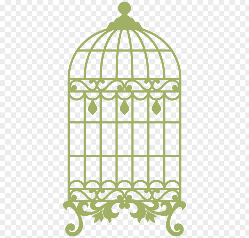 Bird Birdcage Paper Stencil Wall Decal PNG