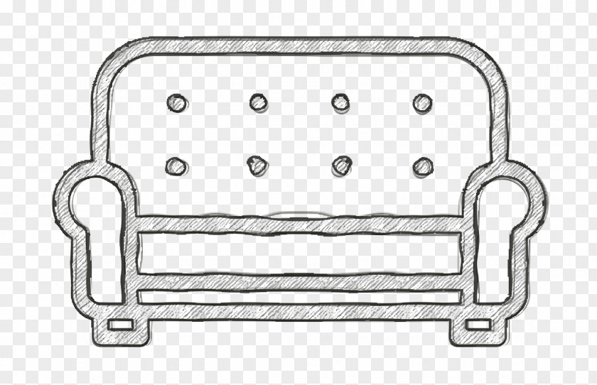 Linear Household Elements Icon Sofa PNG