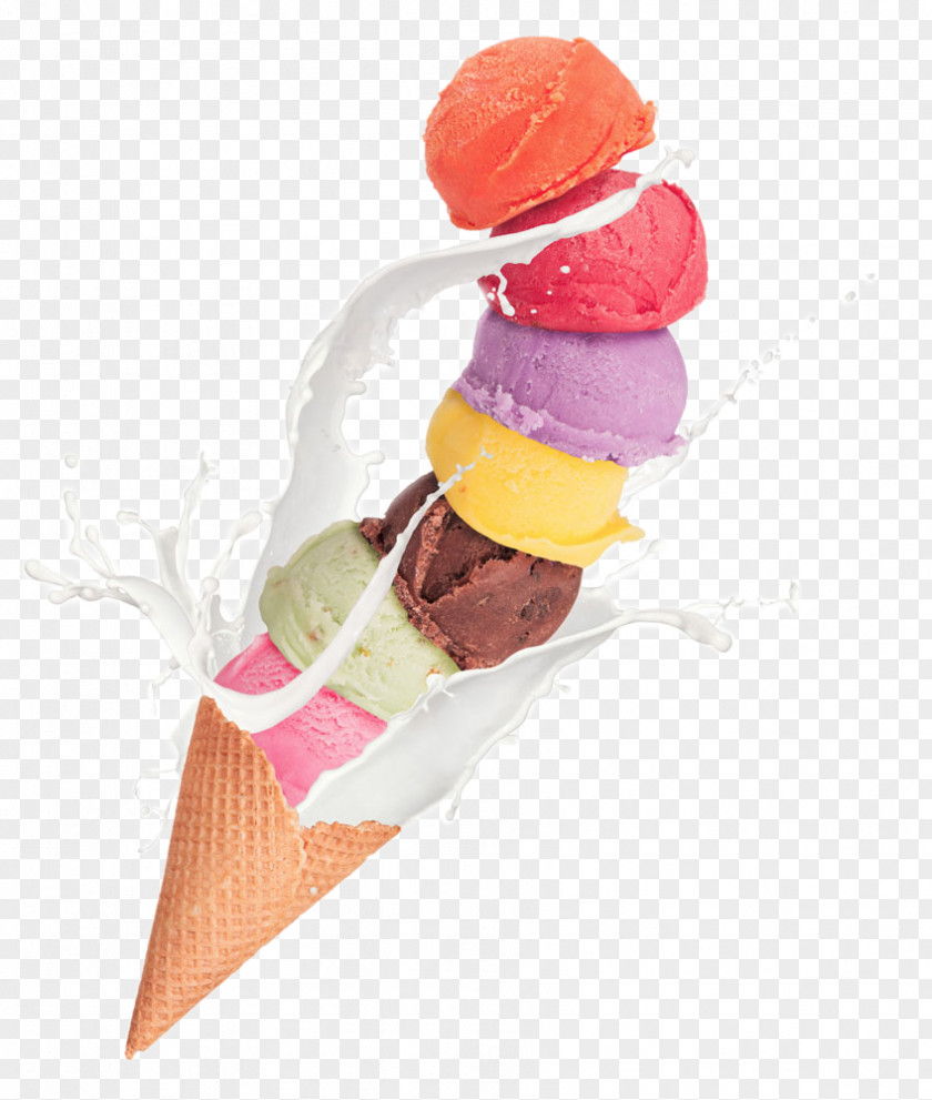 More Creative Flavors Ice Cream Balls Cone Milk Chocolate PNG