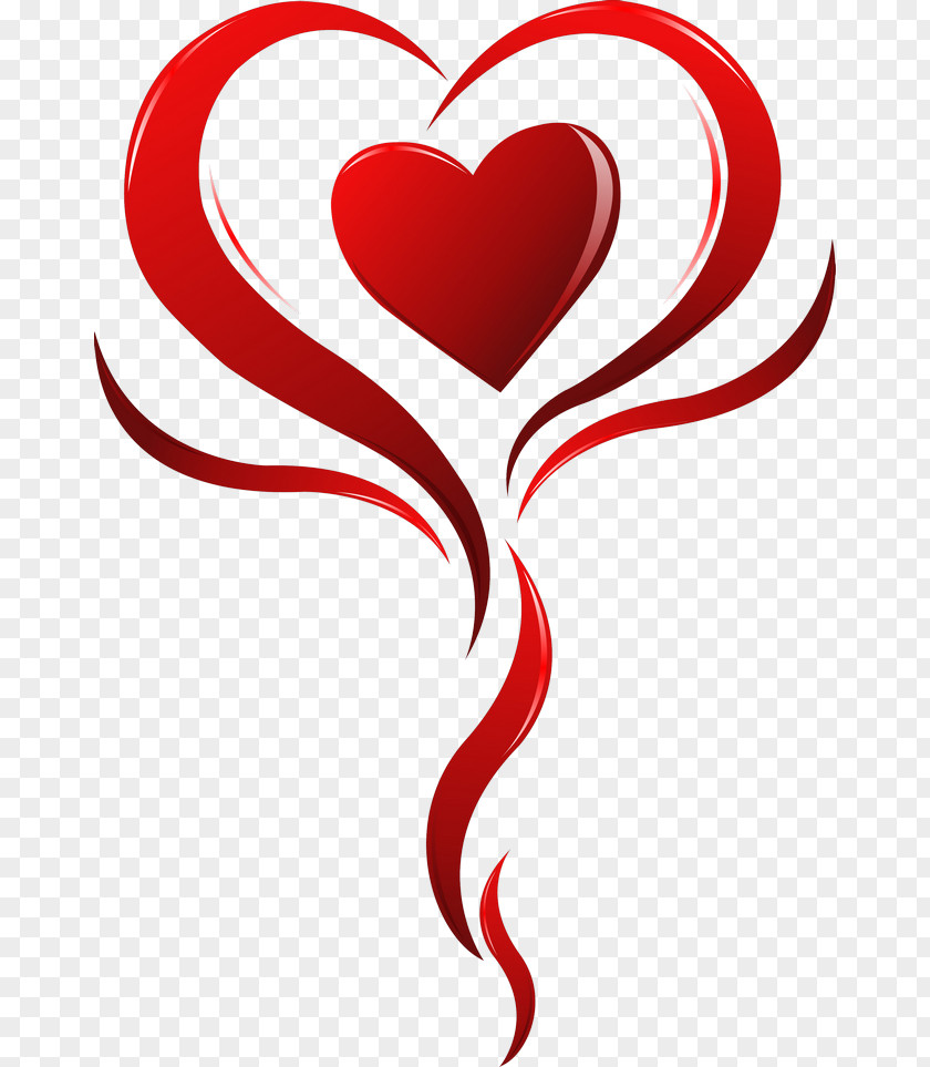 Valentine's Day Line Flower Clip Art PNG