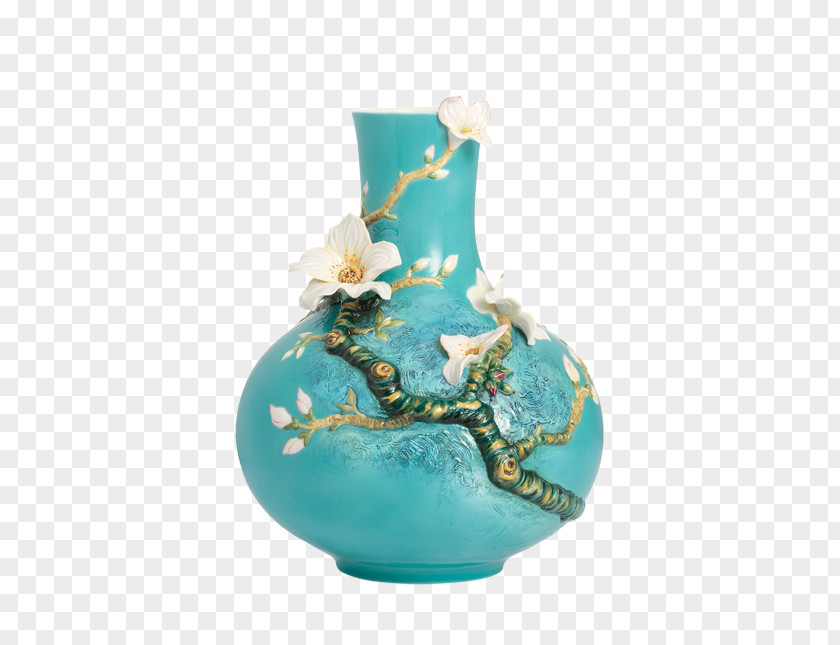 Vase Almond Blossoms Van Gogh Museum Irises Porcelain PNG