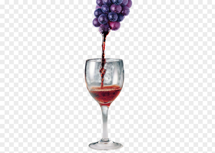 Red Wine Grapes Cocktail Juice Glass PNG