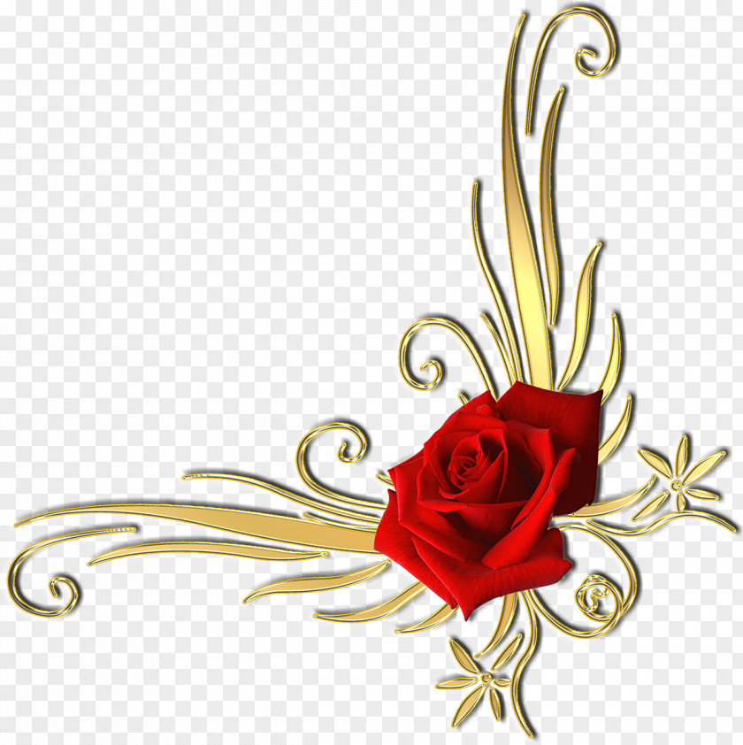 Rose Frame Gold Clip Art PNG