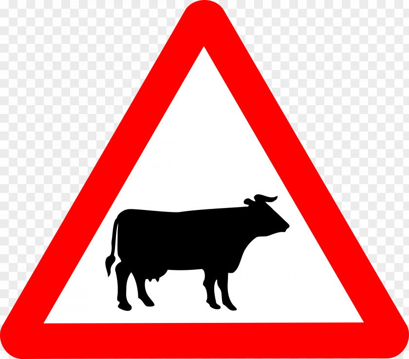 Traffic Signs Cattle Sign Warning Road The Highway Code PNG