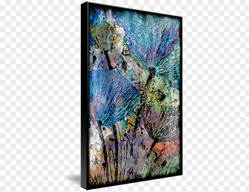 Abstract Digital Modern Art Painting Acrylic Paint Flower PNG
