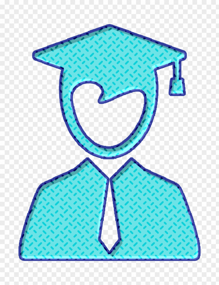 Electric Blue Aqua Graduate Student Avatar Icon School Set People PNG