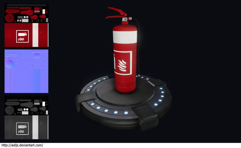Extinguisher Low Poly Normal Mapping Art Fire Extinguishers 3D Computer Graphics PNG