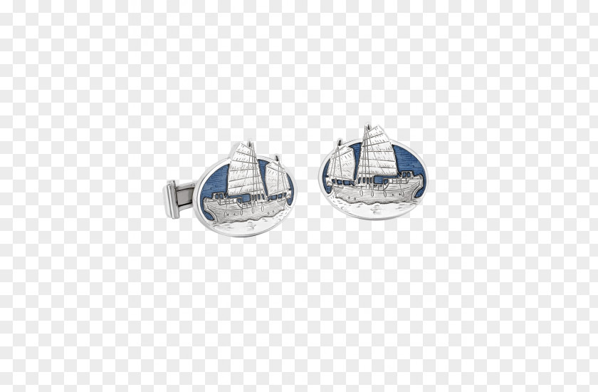 Junk Boat Earring Cufflink Sailboat Jewellery PNG