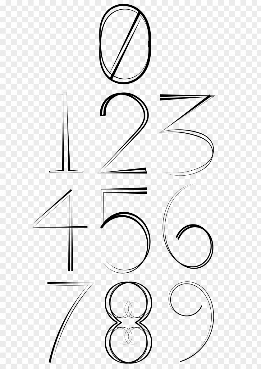 NUMBERS Line Art Clip PNG