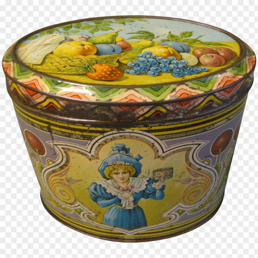 Vintage Tin Containers Art Nouveau Deco Candy PNG