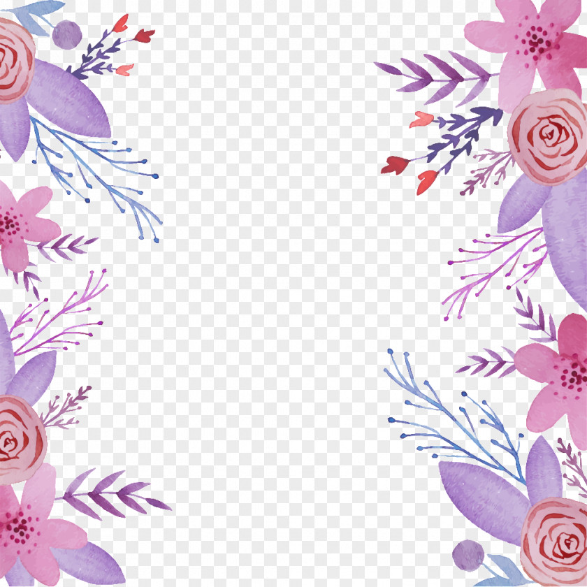Elegant Purple Flowers Background Material Flower Wallpaper PNG