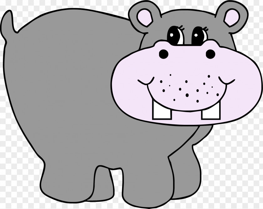 Hand Painted Gray Hippo Teeth Hippopotamus Free Content Clip Art PNG
