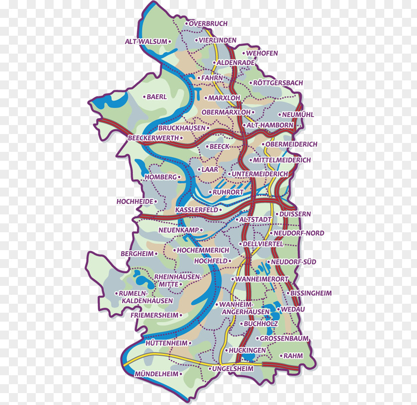 Map Hamborn Ruhrort Postleitzahlenkarte Ortsteil PNG