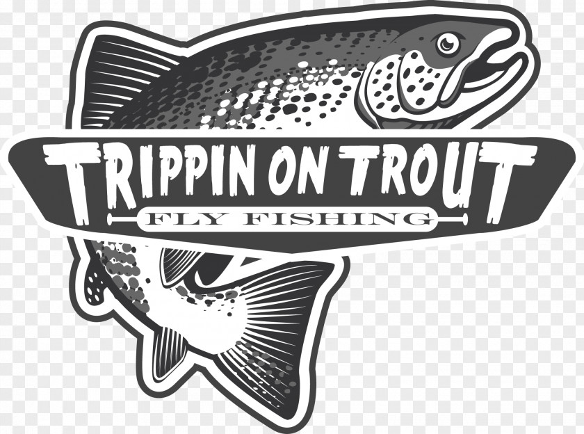Trout Logo Fly Fishing Brown PNG
