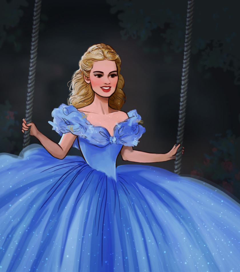 Cinderella Lily James Fan Art Drawing Film PNG