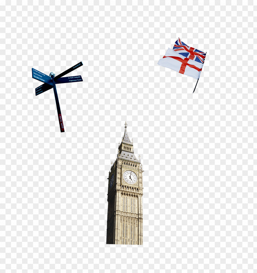 Landmark Big Ben And The British Flag Of United Kingdom PNG