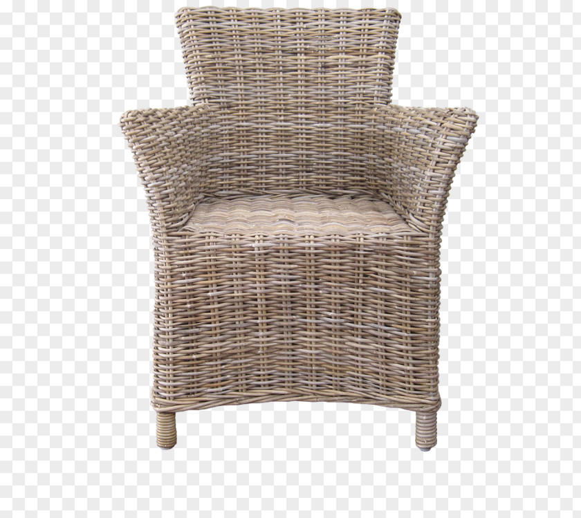 Rattan Wing Chair Table Furniture PNG