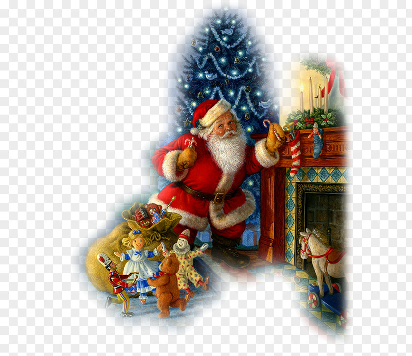 Santa Claus Christmas Painting Greeting & Note Cards PNG
