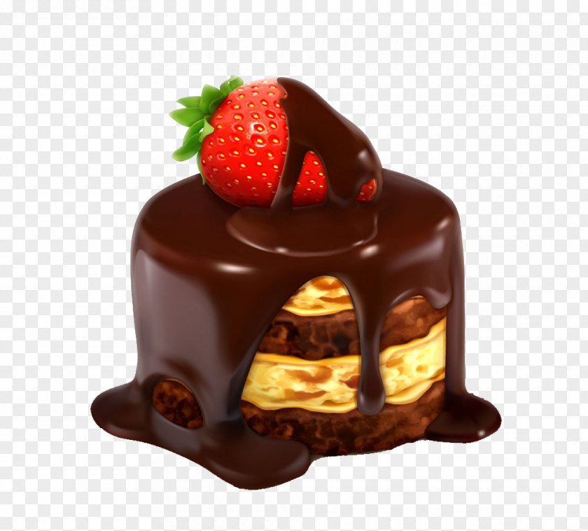 Strawberry Cake Cupcake Icing Dessert PNG