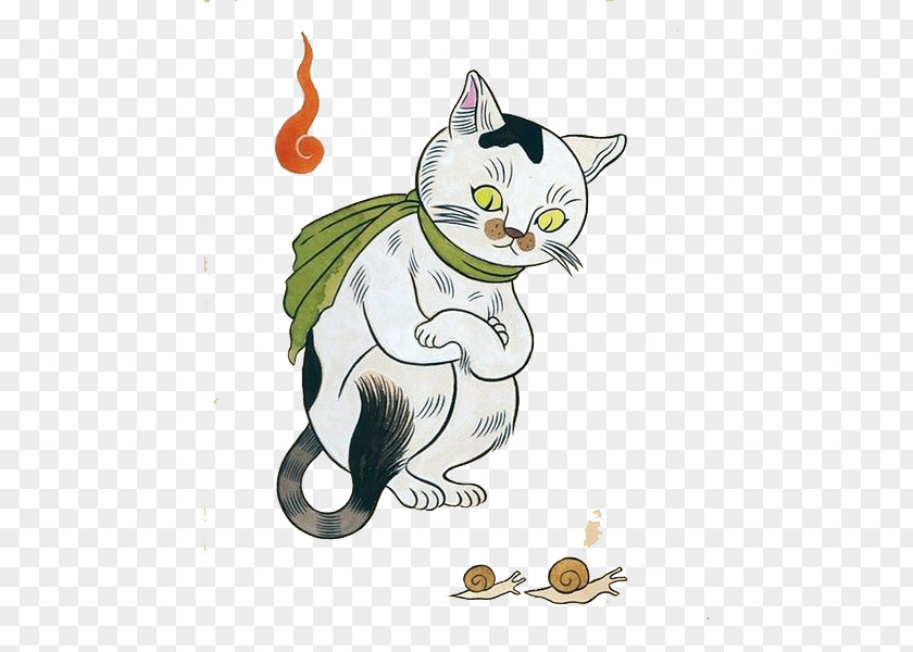 Cartoon Cat Kitten Tabby Whiskers Illustrator PNG