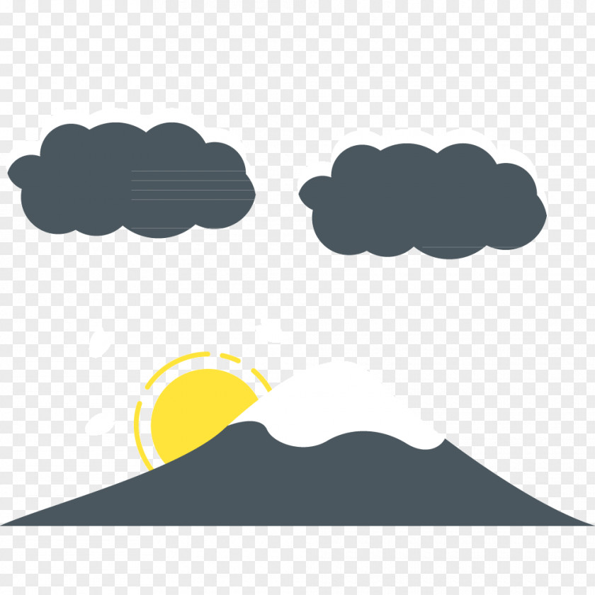 Clouds Mountain Sun Vector Material PNG