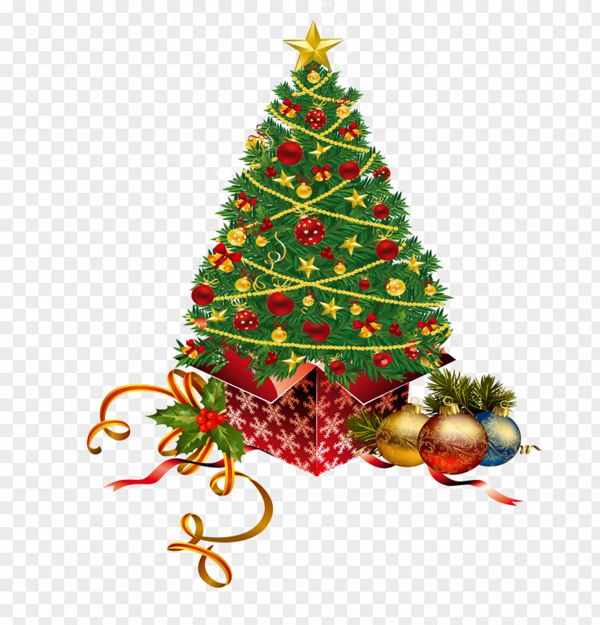 Christmas Tree Gift Santa Claus Clip Art PNG