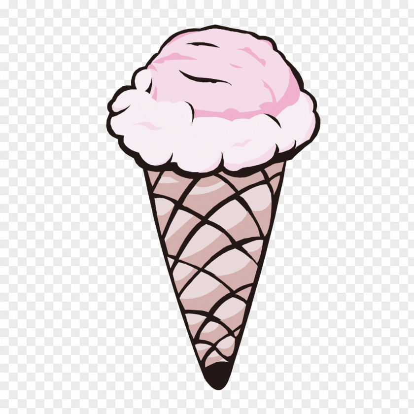 Creative Pink Cones Chocolate Ice Cream Strawberry Cone Rhubarb Pie PNG