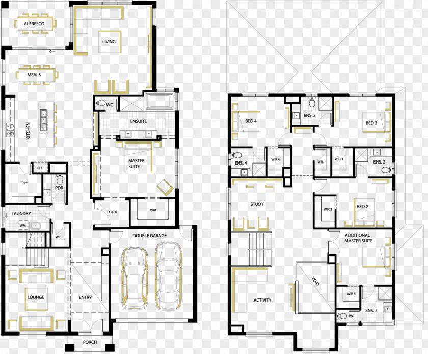 House Floor Plan Storey PNG