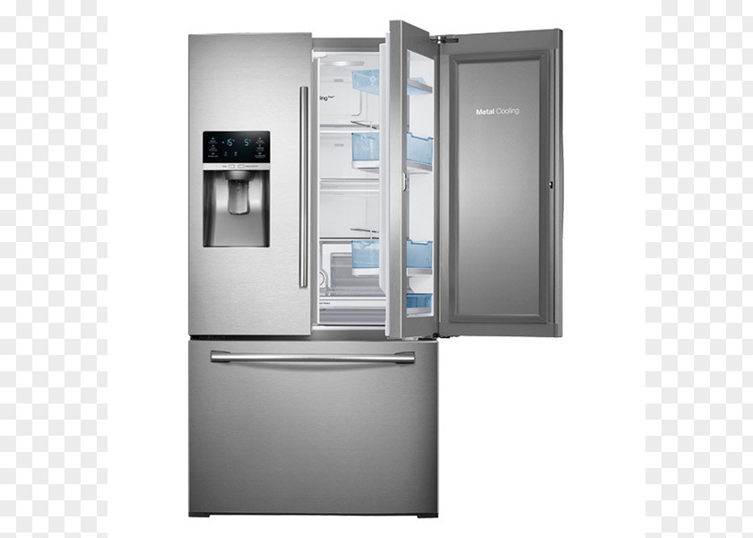 Showcase Refrigerator Samsung RF23HTEDBSR American ShowCase Fridge-Freezer Food RH77H90507H PNG