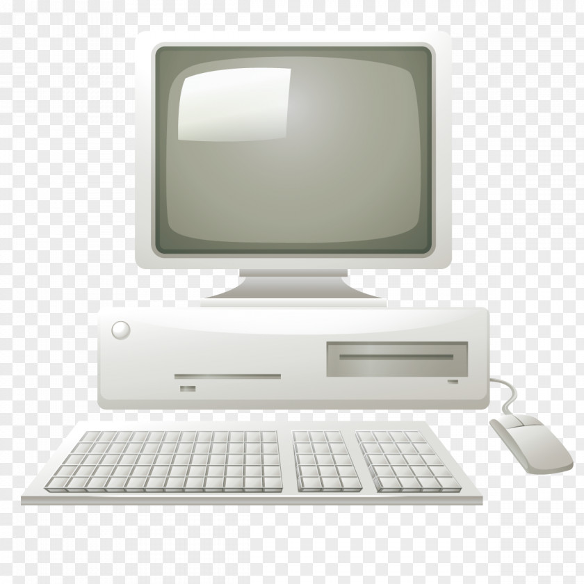 Vector Vintage Computer Hardware Monitor Personal PNG