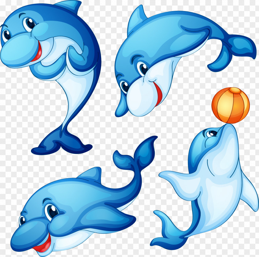 4 Kinds Of Action Dolphin Show Vector Royalty-free Clip Art PNG