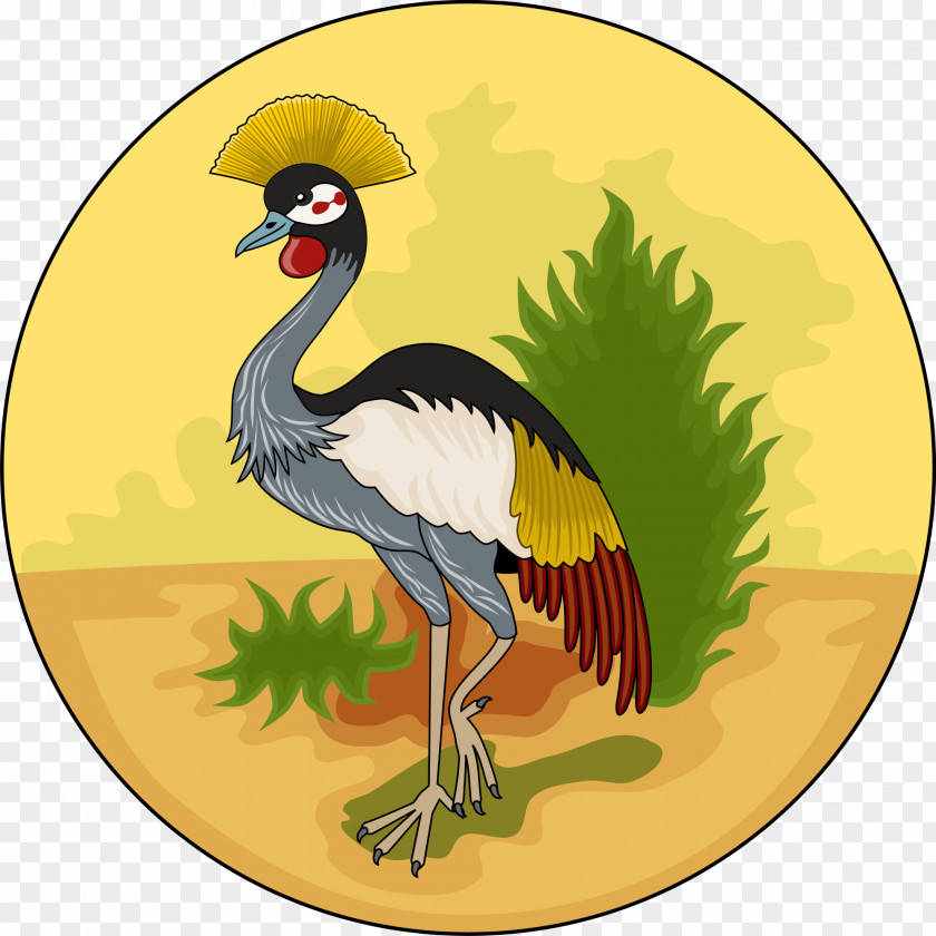 Crane Buganda Uganda Protectorate Flag Of Bunyoro Empire Kitara PNG