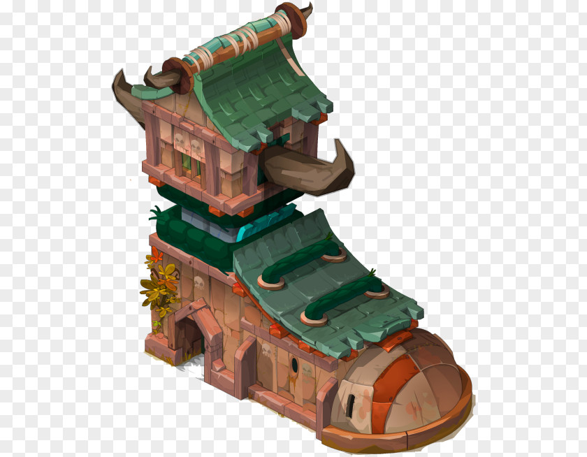 Green Chinese Style Building Decoration Pattern Architecture Concept Art PNG