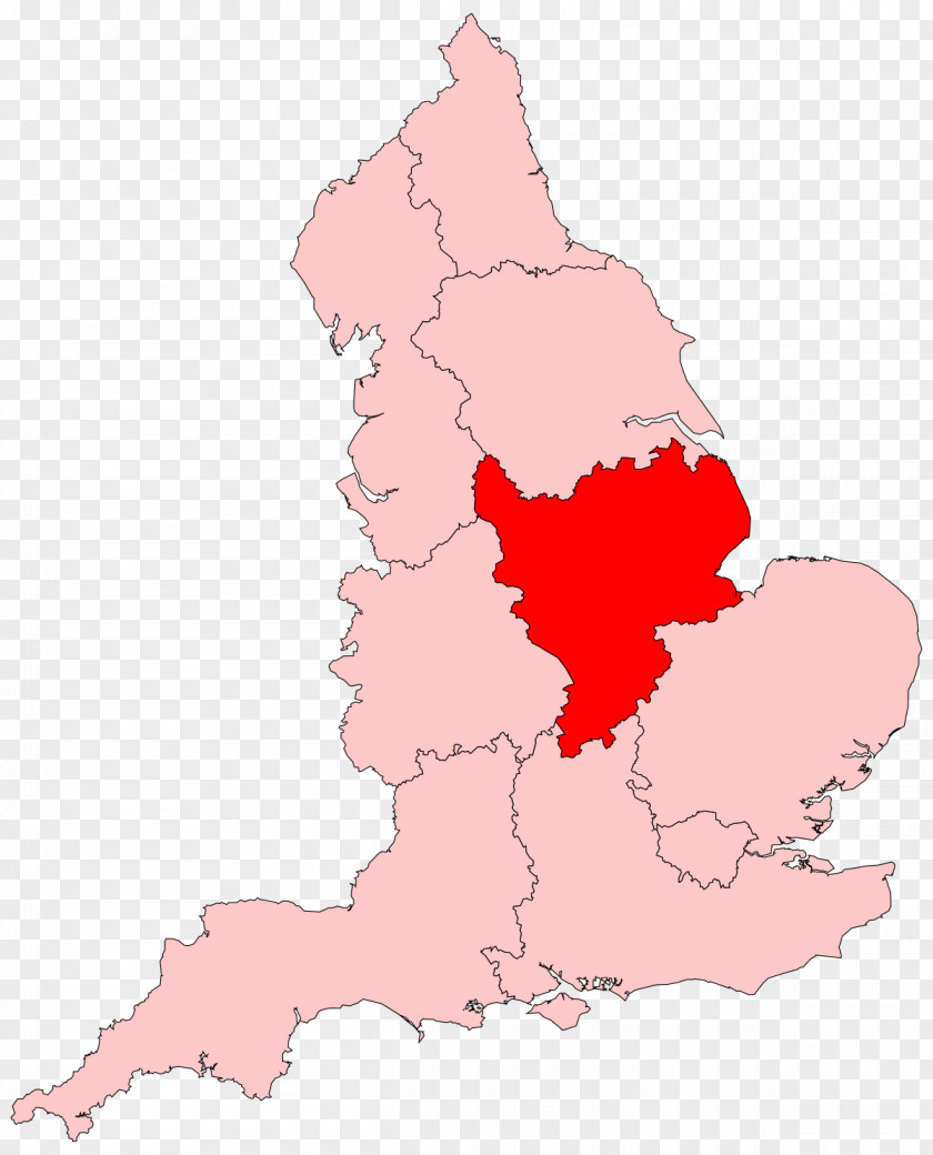 The Midlands East NUTS 1 Statistical Regions Of England PNG