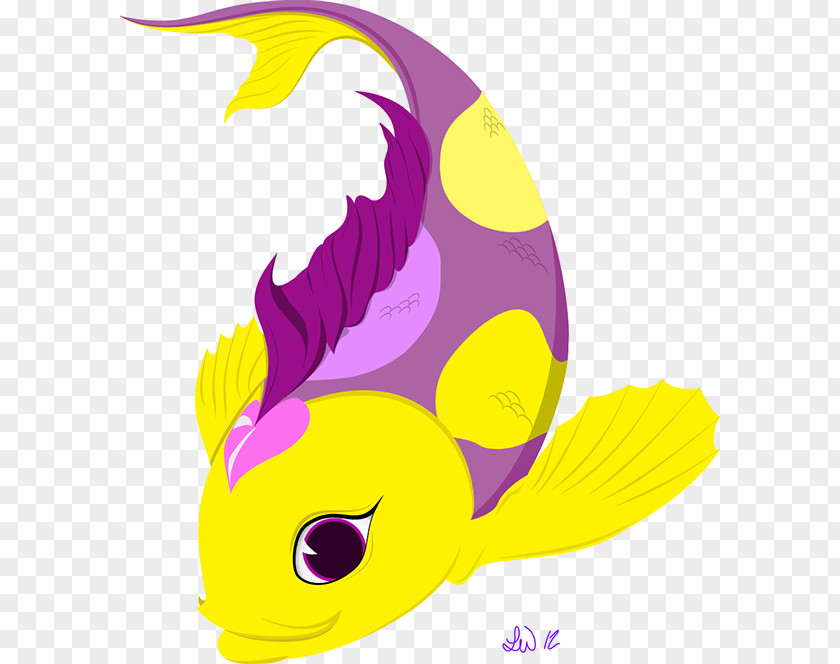 Vector Fish Violet Purple Lilac Yellow PNG