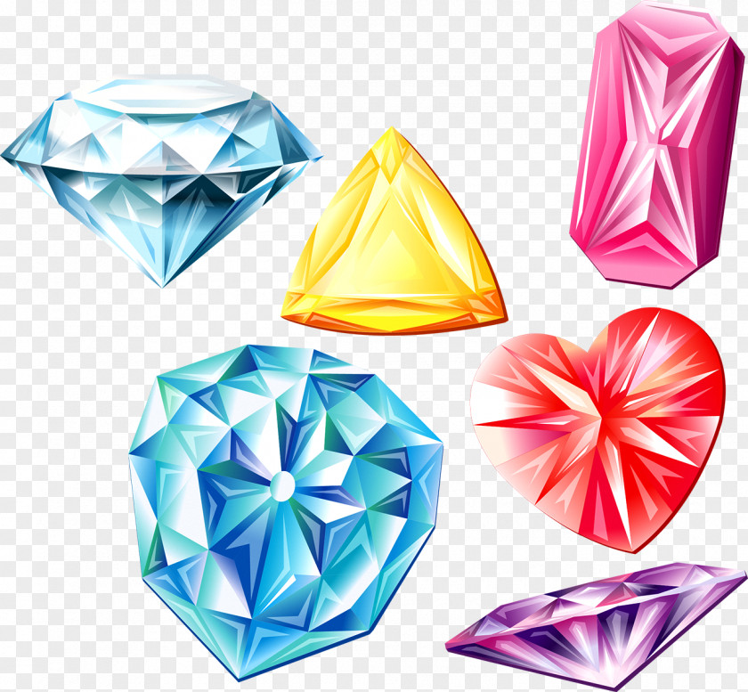 Colorful Diamond Crystal Color Gemstone Clip Art PNG