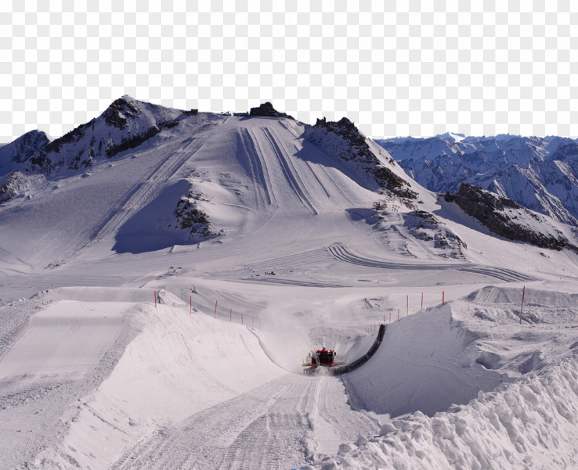 Mountain Top View Of The Ski Slopes Ischgl Snowboarding Skiing Terrain Park Chairlift PNG
